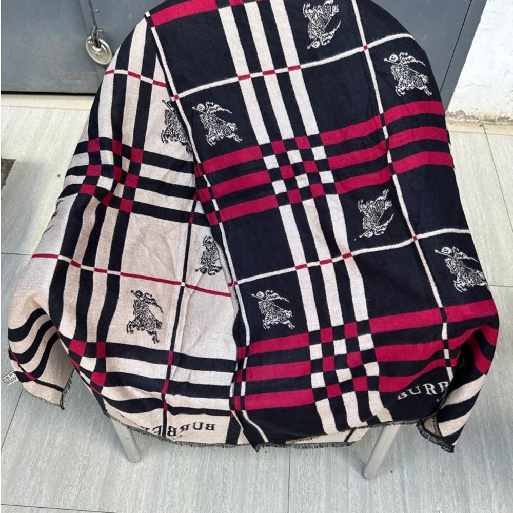 Burberry Plaid Scarf in Black, Red, and Cream